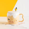 Creative Ceramic Cup With Lid Cartoon Cute Bee