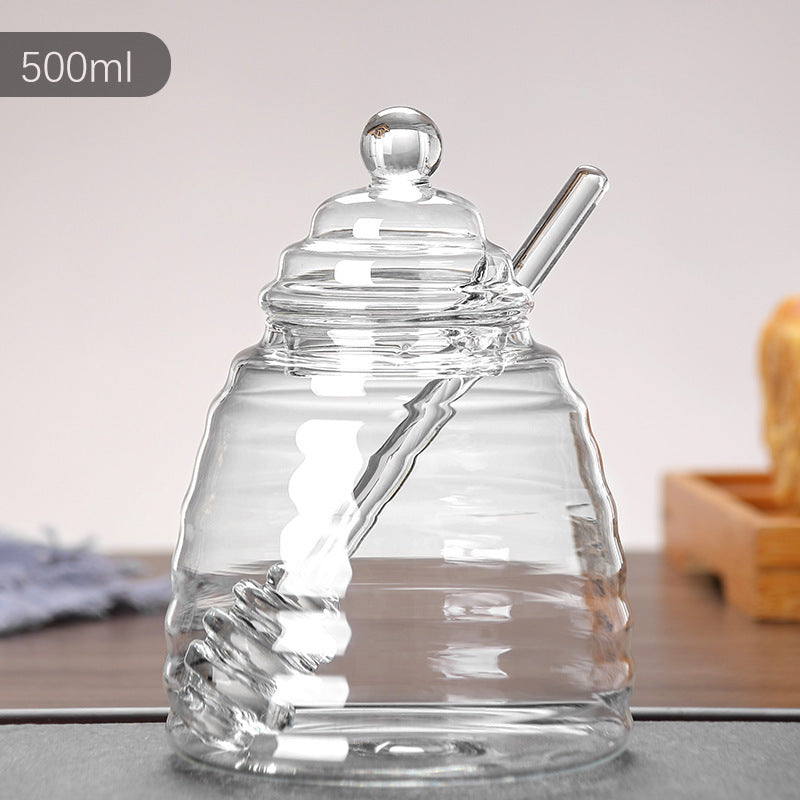 Borosilicate Cute Delicate Transparent Glass Bee Shape Jam Jar Storage Tank With Lid