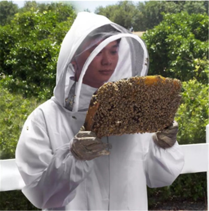 White Bee-proof Thickened One-piece Cotton Bee Protective Clothing