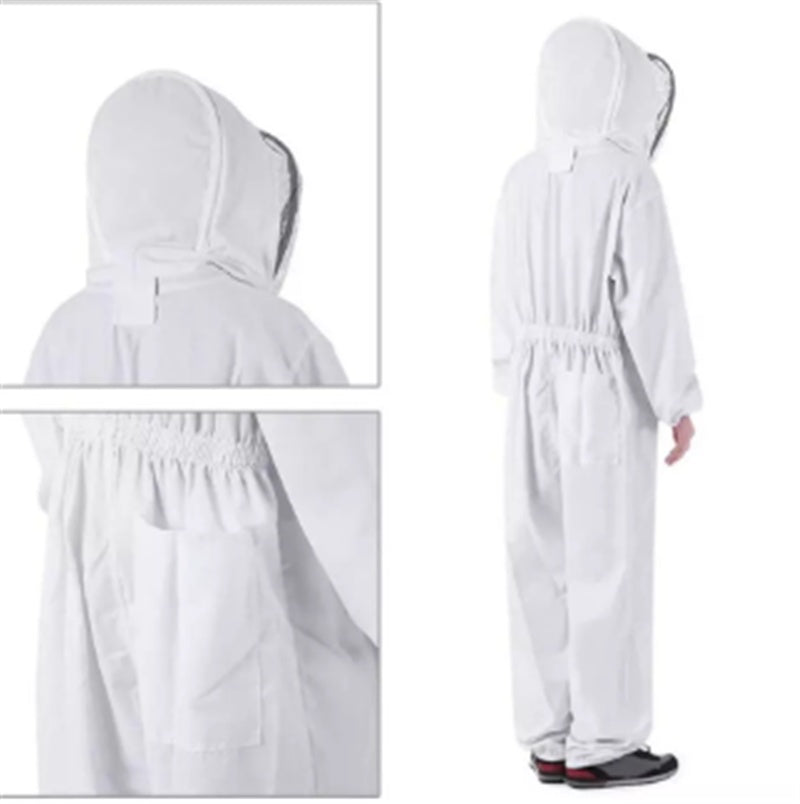 White Bee-proof Thickened One-piece Cotton Bee Protective Clothing