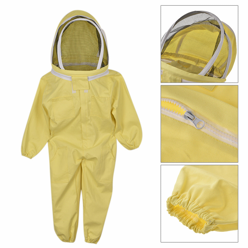 Yellow Cotton Children's One-piece Children's Bee-proof Clothing