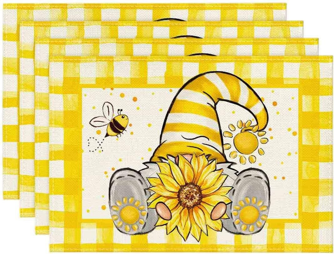 Dwarf Sunflower Bee Printing Table Runner Home Kitchen Table Cloth Entrance Entrance Entrance Tablecloth Wholesale