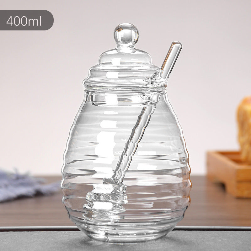 Borosilicate Cute Delicate Transparent Glass Bee Shape Jam Jar Storage Tank With Lid