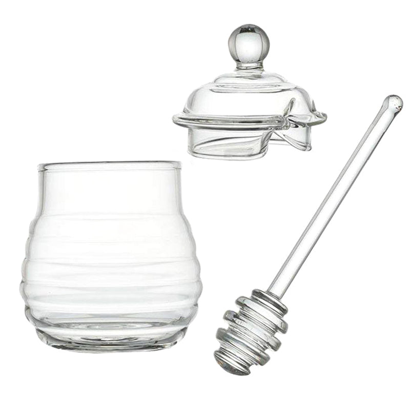 Transparent exquisite household honey bottle with lid