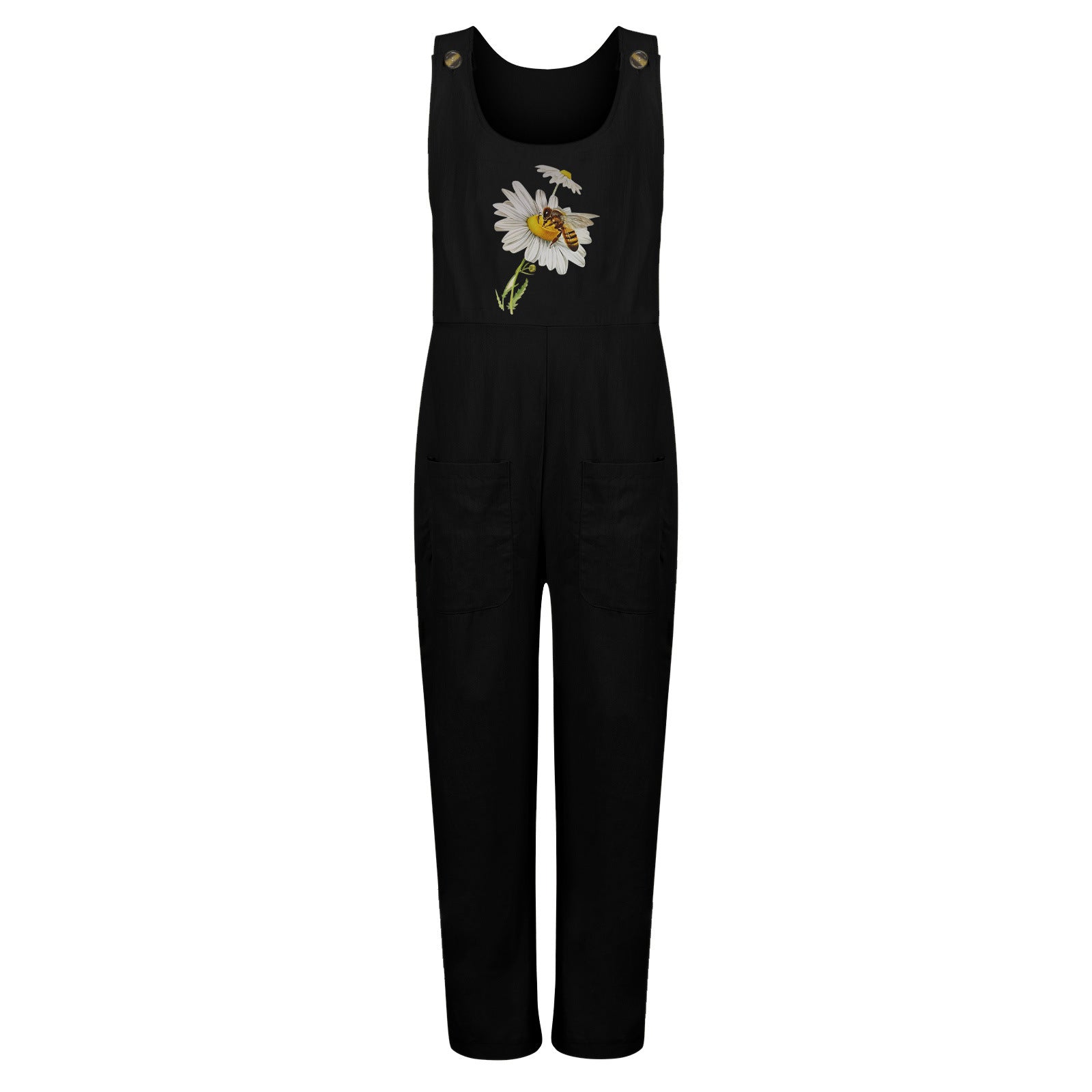 Wish Casual Loose Bee Print Jumpsuit