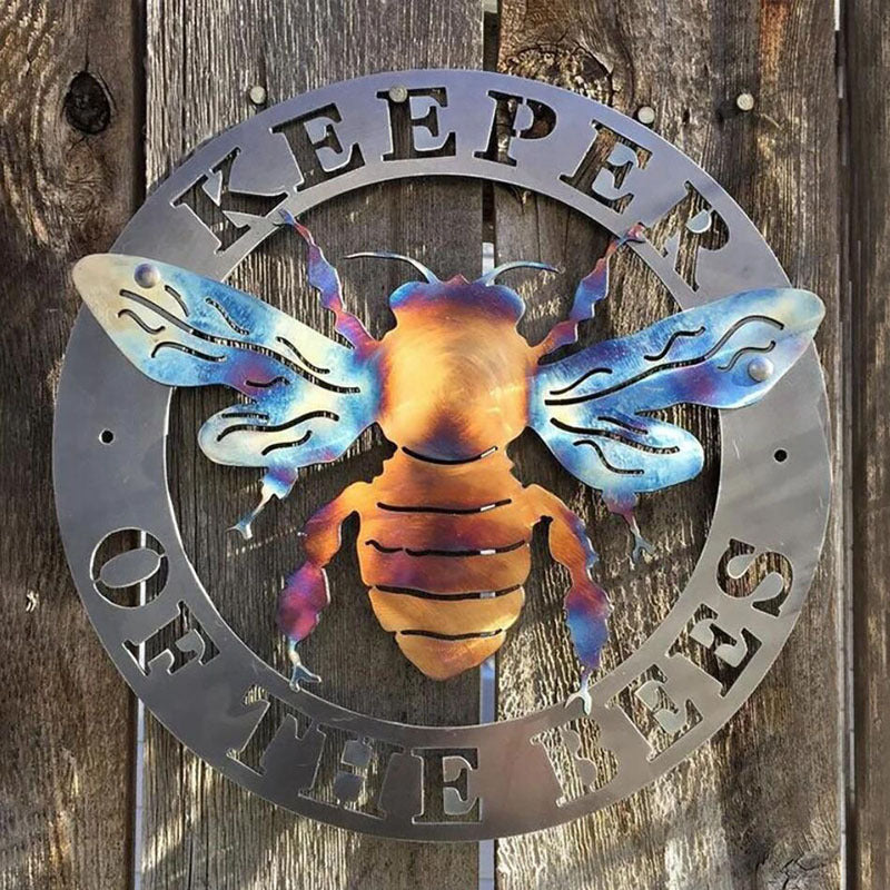 Wrought Iron Metal Round Bottom Bee Wall