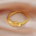 Golden Bee Signet Ring Fashion Brass