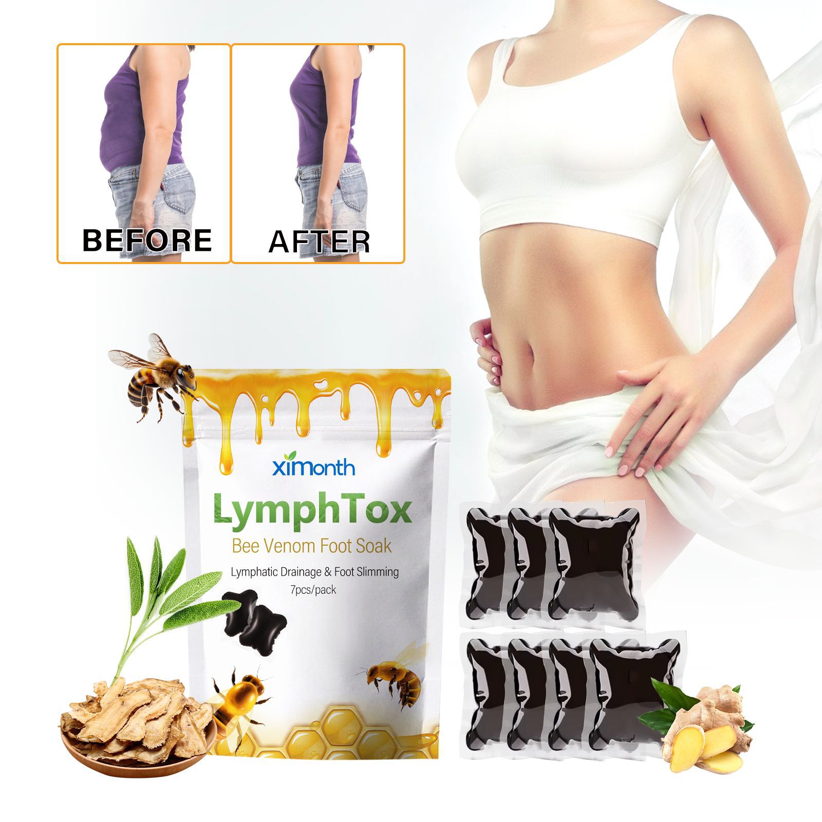 Bee Venom Foot Bath Condensate Beads Moisturizing And Cleaning Foot Body Relaxation Care Foot Bath Beads