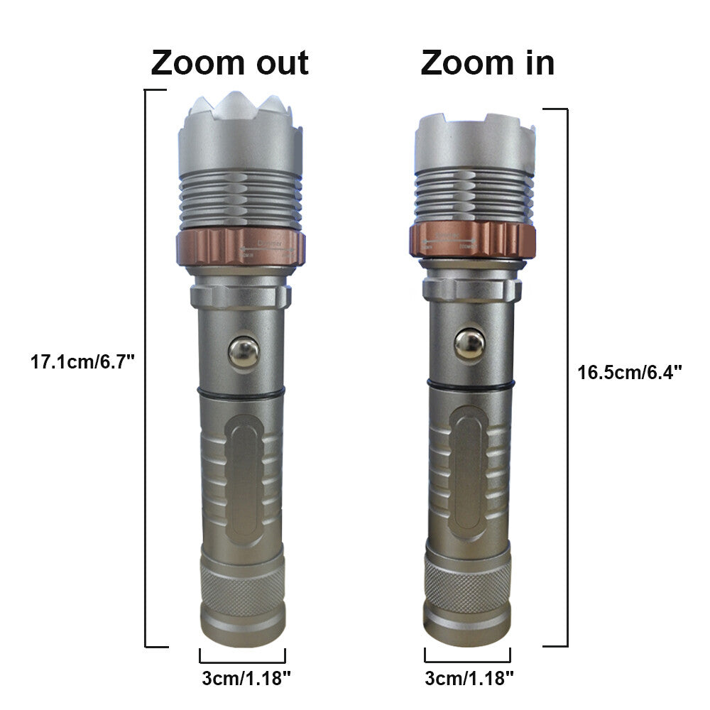 LED Flashlight Rechargeable Work Light Super Bright Torch Emergency Light Escape Hammer