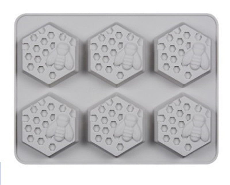 Gray 6 Bee Silicone Cake Mold