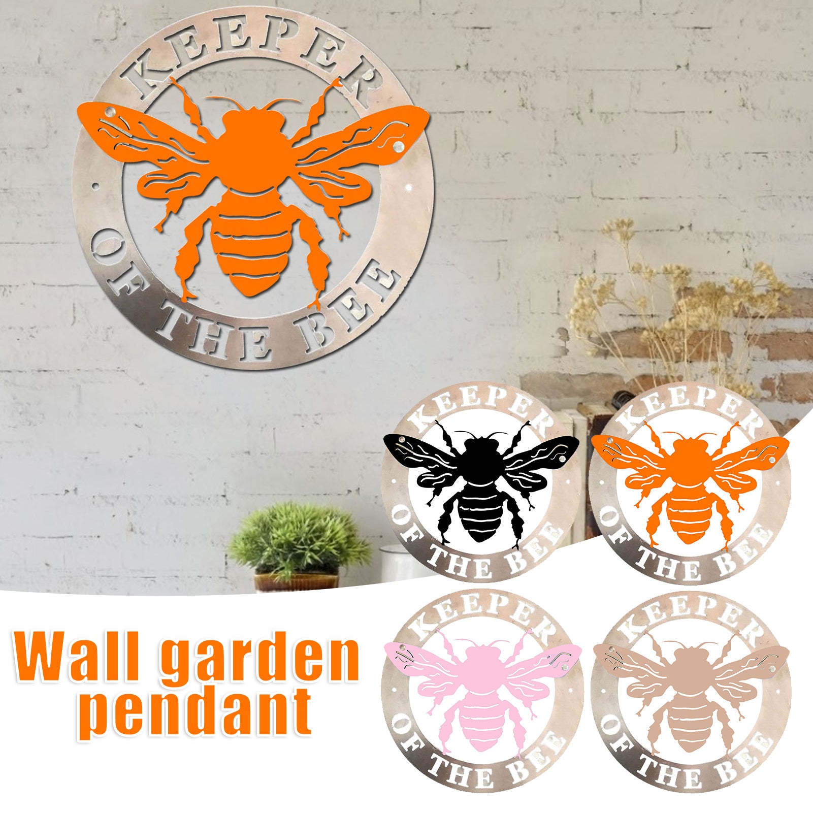 Wrought Iron Metal Round Bottom Bee Wall