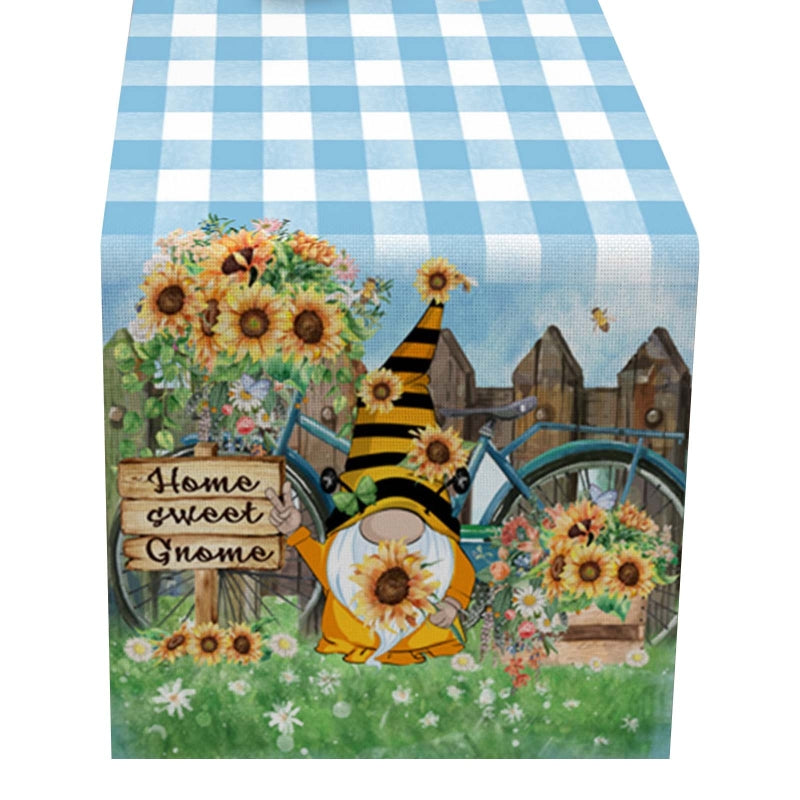 Bee Festival Cotton Linen Long Tablecloth