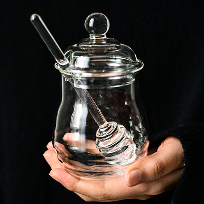 Transparent exquisite household honey bottle with lid