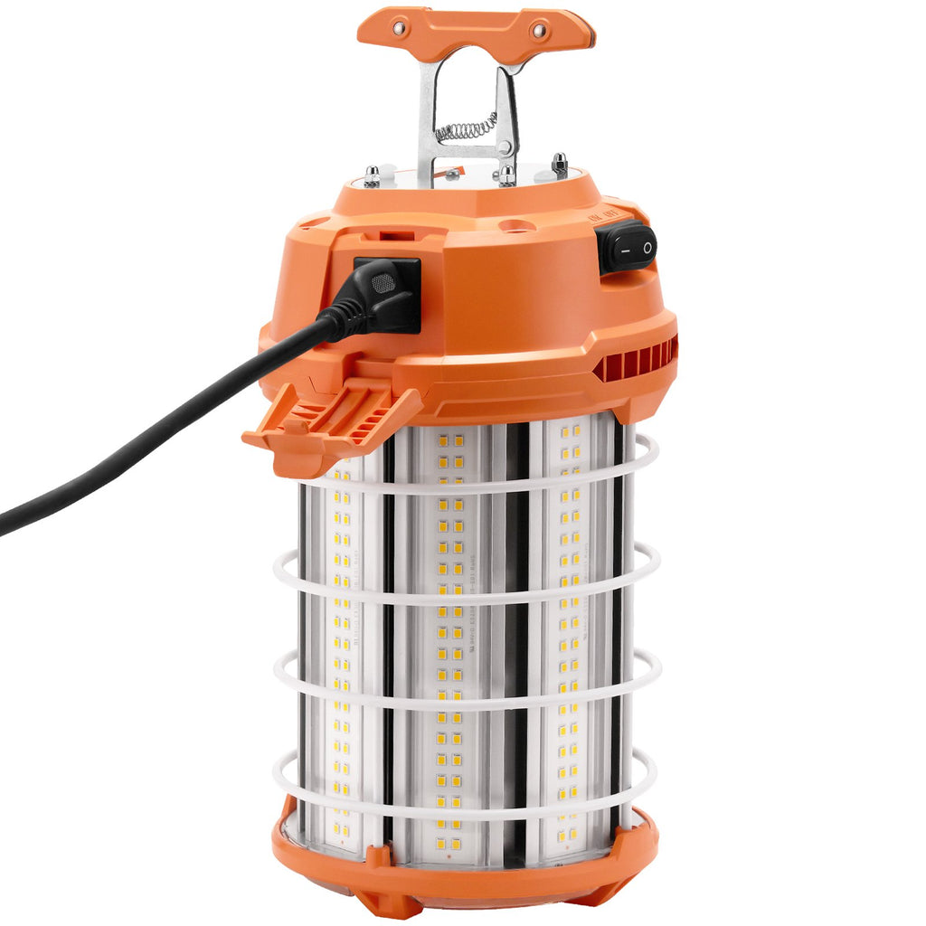 LED Temporary Work Light, 150W, 20000lm Construction Lights, 5000K Portable Super Bright & Waterproof & Connected Up To 6 Lights, Hanging Job Site Lighting For Indoor And Outdoor Lighting