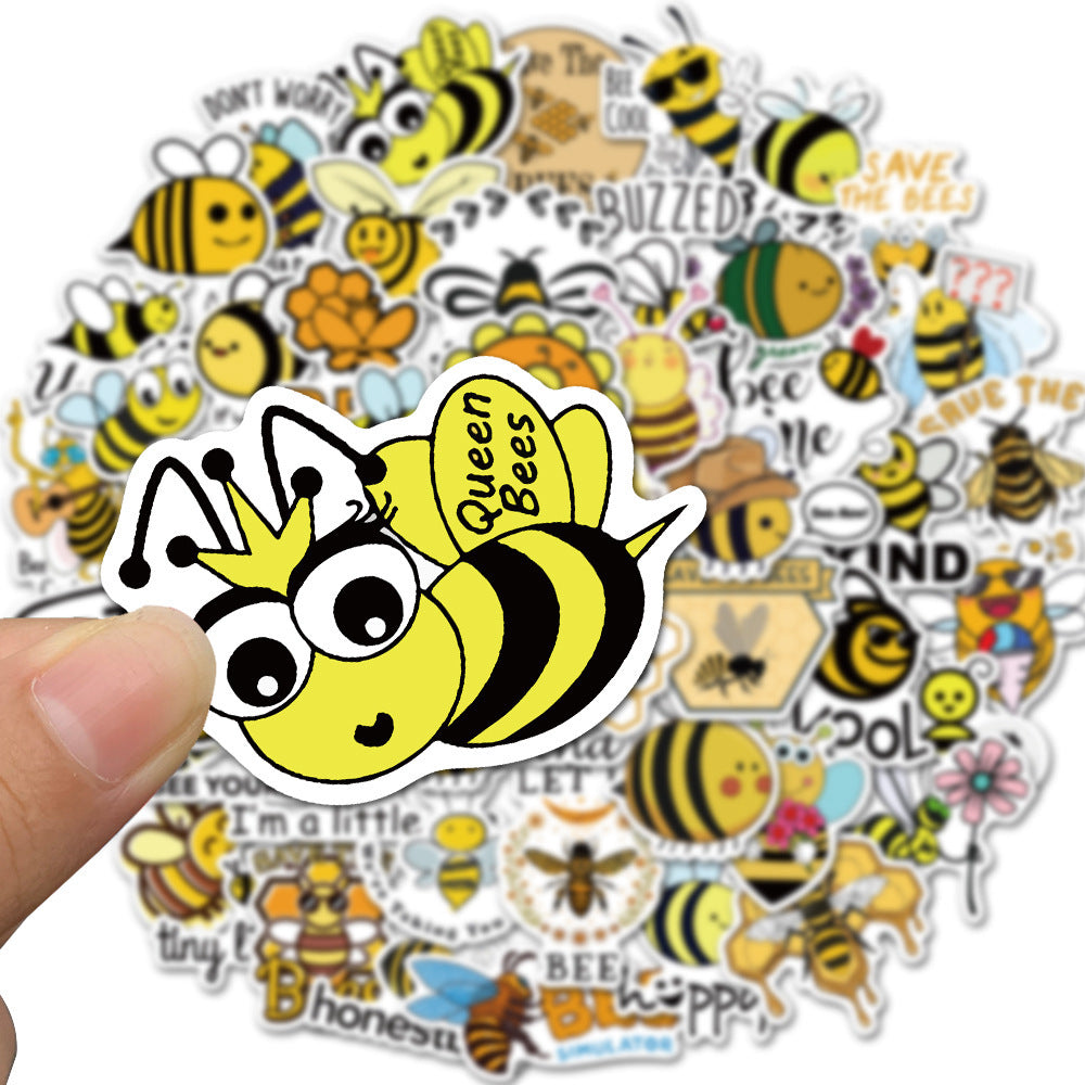 50 Cartoon Bee Graffiti Stickers Waterproof