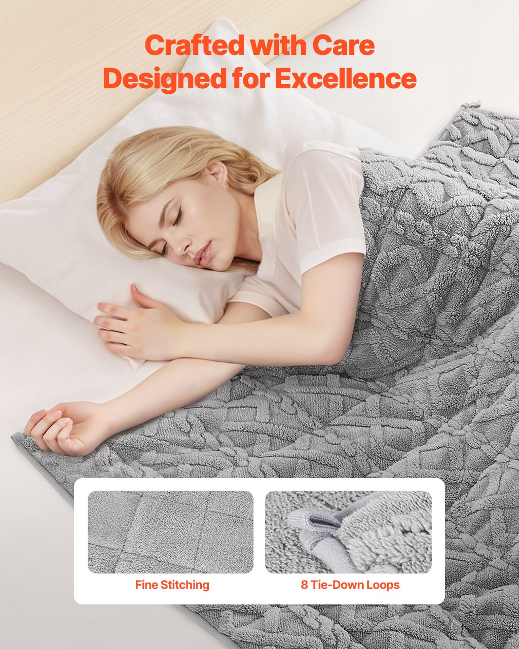 Weighted Blanket, 9 kg/20 Lbs, 152mm/60in X 203mm/80in Queen Size, Sherpa Fleece Heavy Blanket With Glass Beads, Soft Warm Cozy Fluffy Touch, For 90-115kg/200-250 lbs Adults, Anxiety Stress Relief, Improve Sleep, Grey