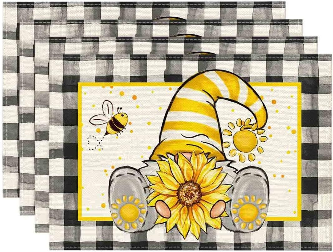 Dwarf Sunflower Bee Printing Table Runner Home Kitchen Table Cloth Entrance Entrance Entrance Tablecloth Wholesale