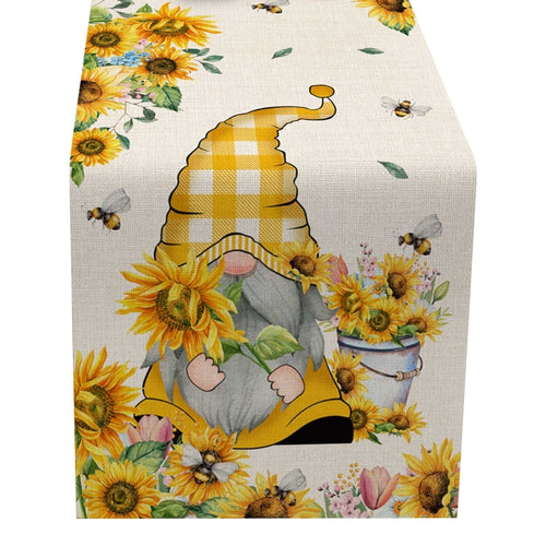 Bee Festival Cotton Linen Long Tablecloth