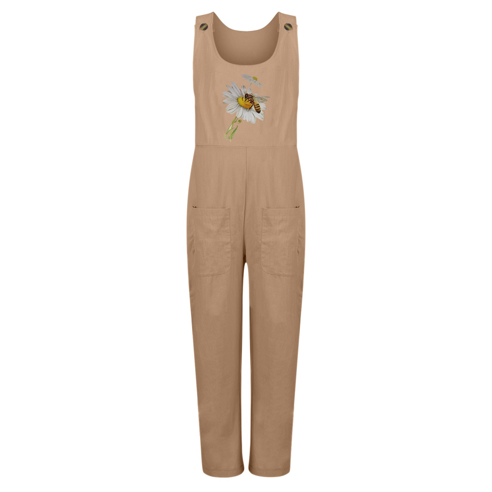 Wish Casual Loose Bee Print Jumpsuit