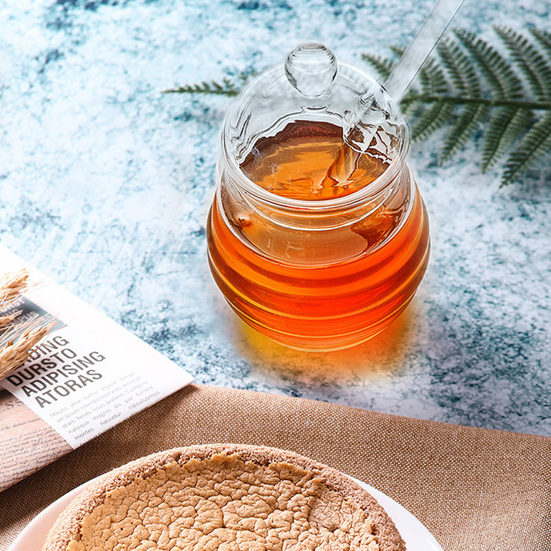 Creative Small Bee Glass Jar Storage With Lid