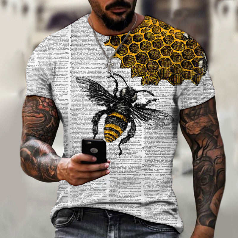 Men's Summer Cartoon Print Bee CasualL