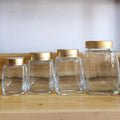 Square Large Mouth Honey Glass Bottle