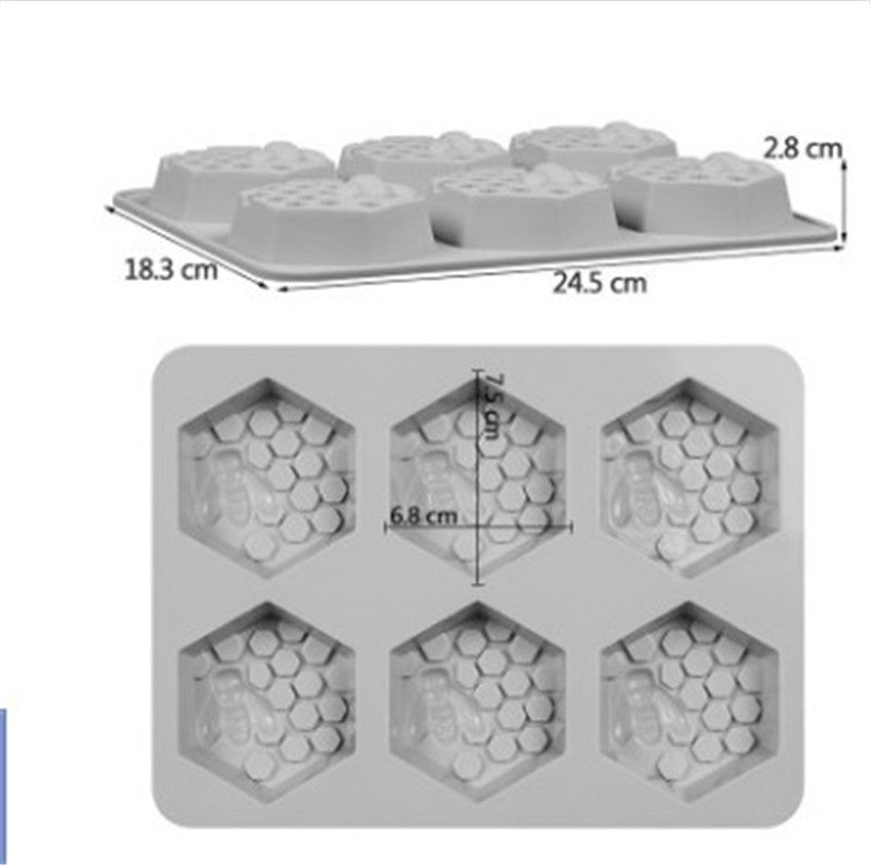 Gray 6 Bee Silicone Cake Mold