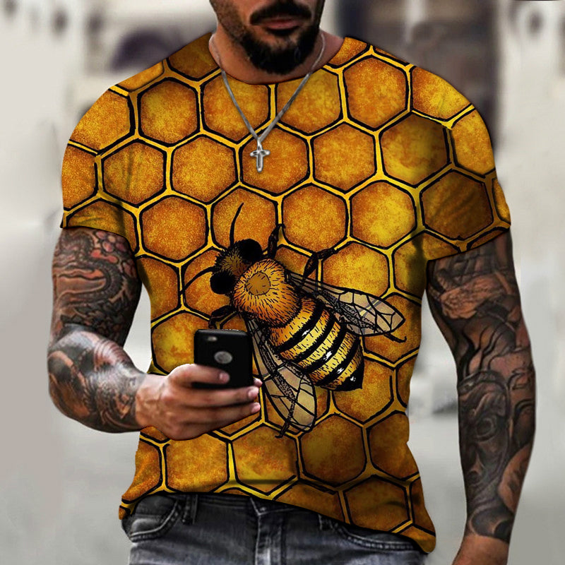 Men's Summer Cartoon Print Bee CasualL