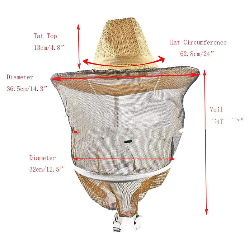 Denim Anti Bee Hat Fireproof Face Mesh Thick Steel Ring